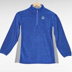 Indianapolis Colts NFL Men's Large Blue Fleece 1/4 Zip Pullover Sweatshirt